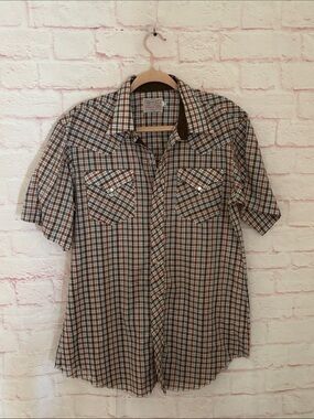 H Bar C Ranchwear plaid pearl snap button up
